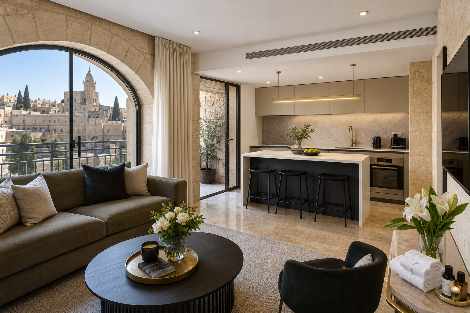 High-end managed apartment interior in Jerusalem — Jerusalem K&Y